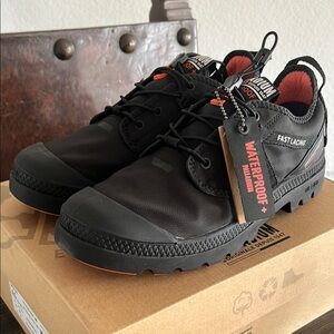 Palladium Black and Orange Athletic Shoes with Rugged Design Size 6 Women’s